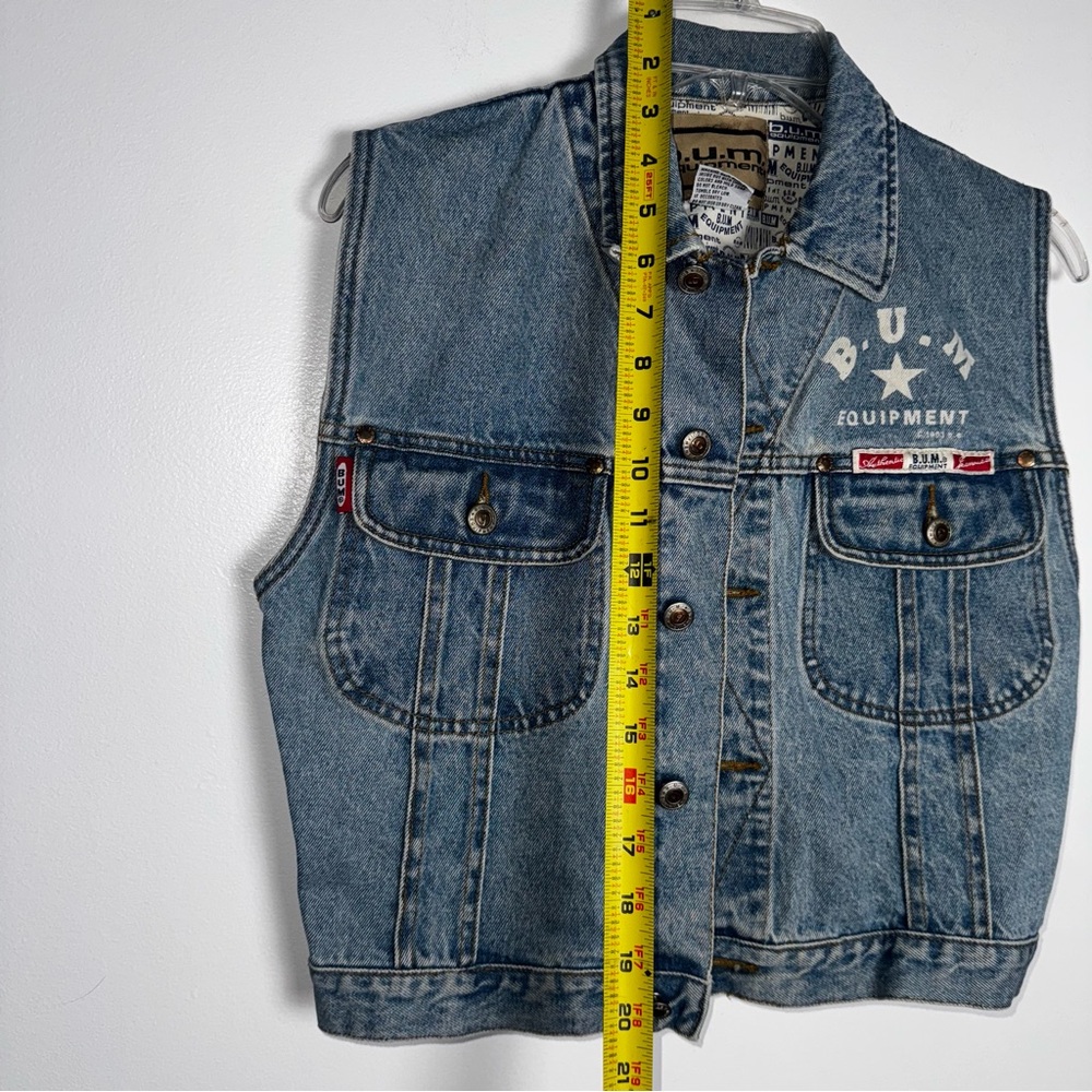 Rare Vintage y2k BUM Equipment denim jean vest jacket size medium - Picture 10 of 10